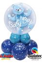 Tischdisplay Baby Boy mit Teddybär blau